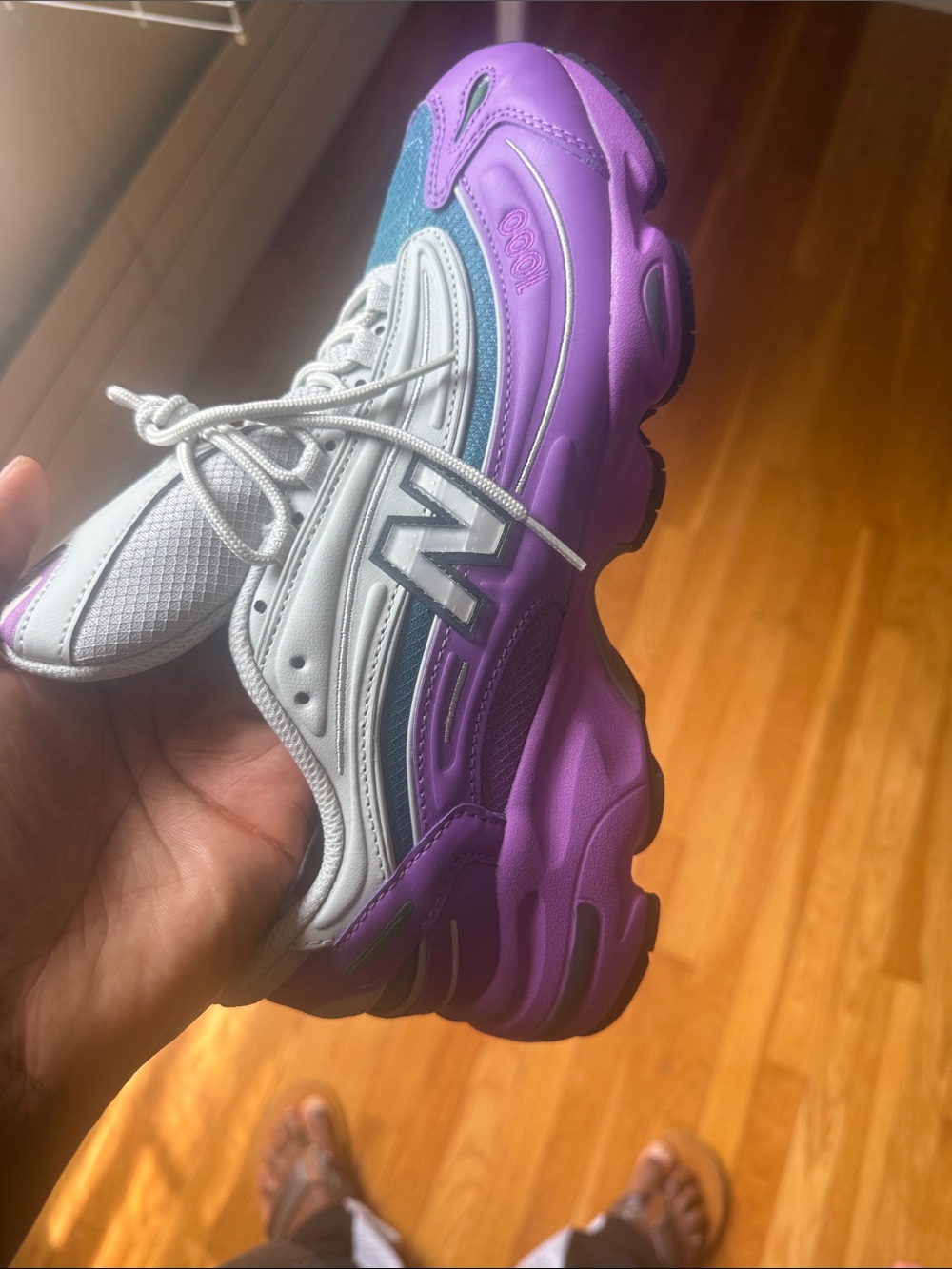 New Balance Kids' 1000 Running Shoe - White & Purple